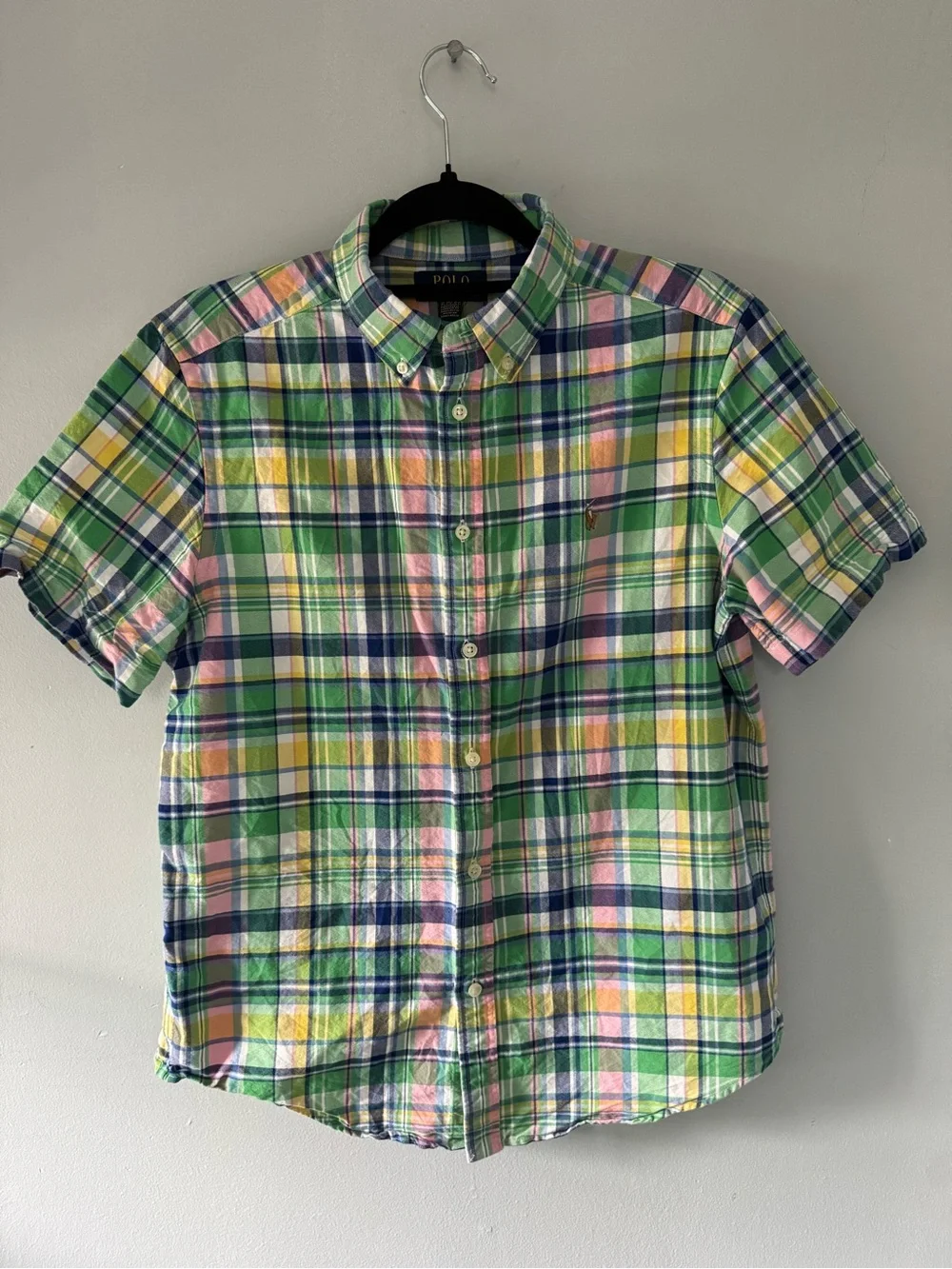 Polo by Ralph Lauren Short-Sleeve Pastel Plaid Button-Down Shirt